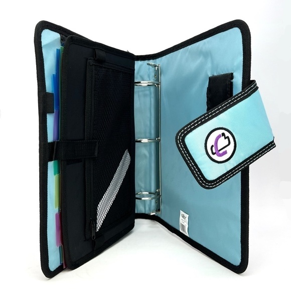 Case-It “The Open Tab” 2” Three Ring Binder Purple White Chevron w/Pink New NWT - Picture 3 of 6